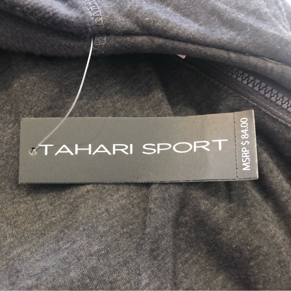Tahari Sport / NWT/ Charcoal Gray Sweatshirt with Thumb Holes ~ MSRP $82 - Picture 9 of 11